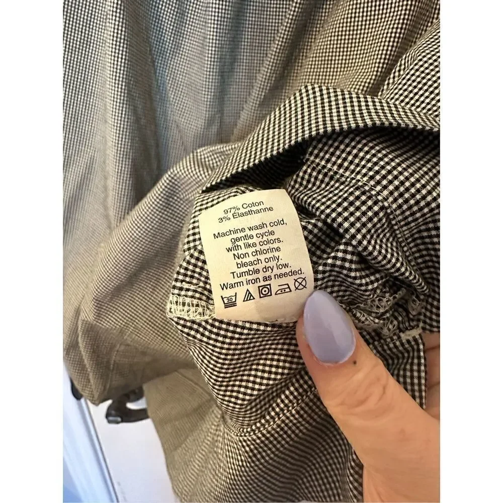 J.Crew Size Small Gingham Square Neck Puff Sleeve Blouse G7060 - Picture 10 of 10